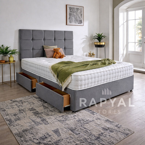 Plush divan bed set with - bed,