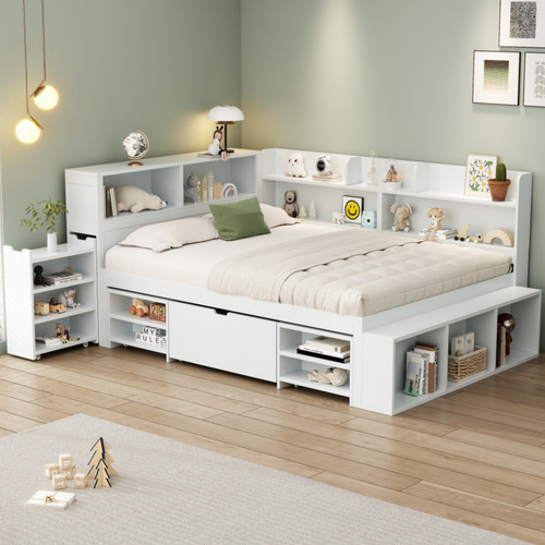 4ft6 double wooden storage - 4ft6,