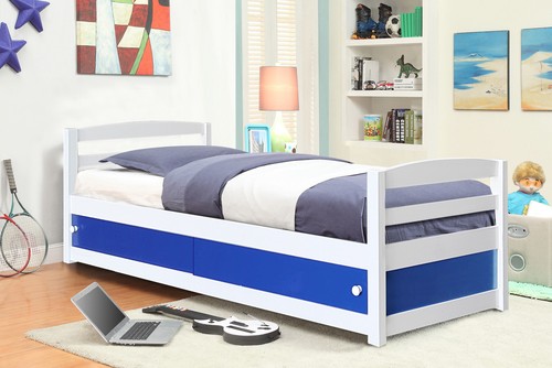 Storage bed kids grey pink - bed,
