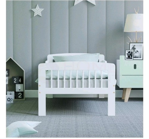 White toddler wood bed frame - bed,