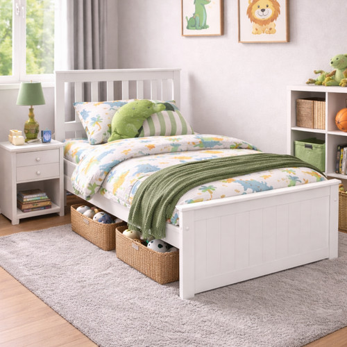 Rio white wooden bed kids - rio,