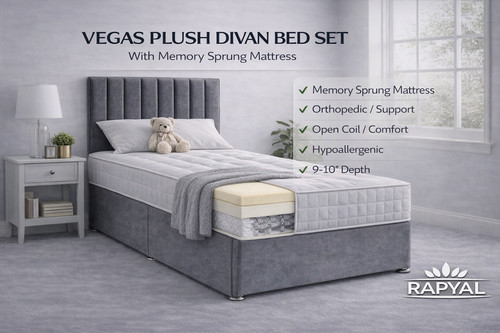 Single divan bed - divan, 3ft